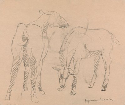 iki keçi by Henri Gaudier Brzeska