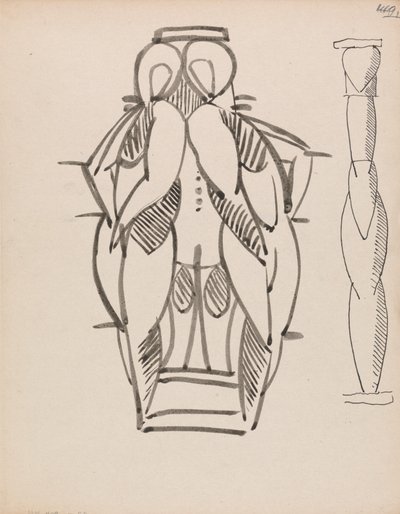 Heykel Sütunu İçin İki Çalışma by Henri Gaudier Brzeska