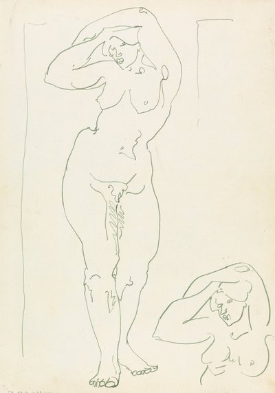 Bir Kadın Figürünün İki Çalışması by Henri Gaudier Brzeska