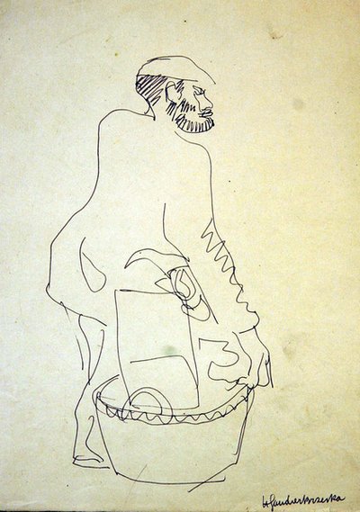 Whitechapel Yahudisi ikinci el eşya satıyor by Henri Gaudier-Brzeska