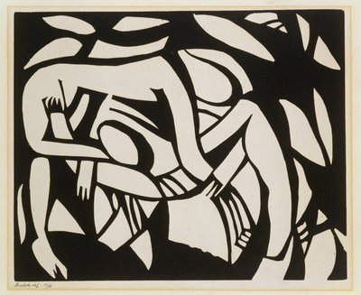 Güreşçiler, c.1914 (linocut) by Henri Gaudier-Brzeska
