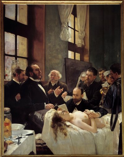 Jules Emile (Jules-Emile) Pean (1830-1898) Saint Louis hastanesinde gemilerin sıkışmasını veya “operasyondan önce” keşfini öğretirken Henri Gervex (1852-1929) 1887 Sun. 2,42x1,88 m Paris, Orsay Müzesi - Dr. Emile Jules (Jules-Emi) by Henri Gervex