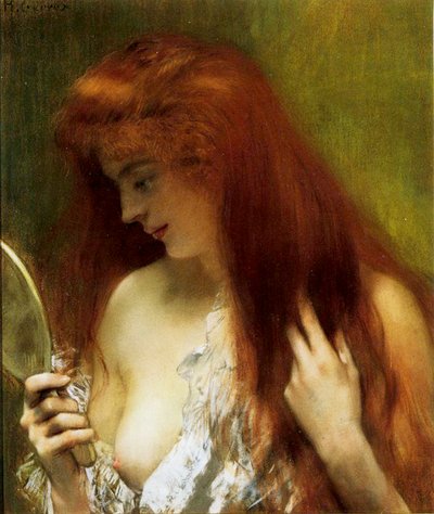 Kızıl Saçlı Kız (tuval üzerine pastel) by Henri Gervex