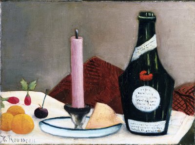 "Natürmort - pembe mum" Tablosu Henri Rousseau dit le Douanier (1844-1910) tarafından 1909 The Phillips Collection, Washington, D.C. by Henri J.F. Rousseau