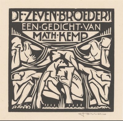 Yedi Kardeşler (nesne üzerindeki orijinal başlık) by Henri Jonas (signed by artist)