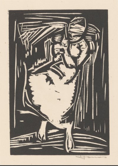 Sırtında çanta taşıyan kadın by Henri Jonas (signed by artist)