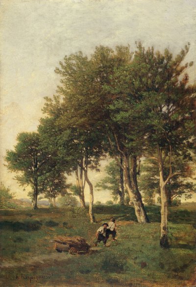 Yakacak Odun Taşıyan İki Çocuğun Manzarası, 1894 by Henri Joseph Harpignies