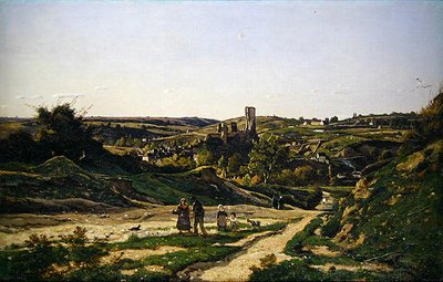 Herisson Kalesi ve Köyü by Henri Joseph Harpignies
