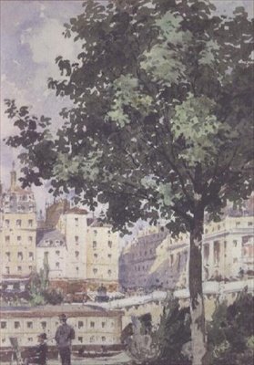Pont Neuf, 1893 (wc) by Henri Joseph Harpignies