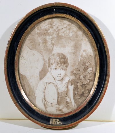 Honore de Balzac (1799-1850) altı yaşında, 1805 (kalem ve mürekkep ve kağıt üzerinde yıkama) by Henri Joseph Hesse