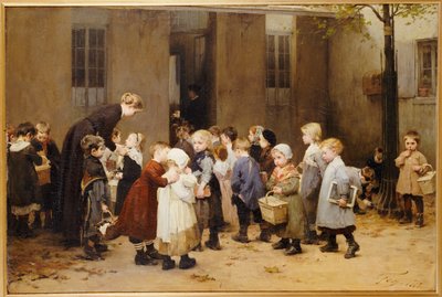 Okula dönüş by Henri Jules Jean Geoffroy