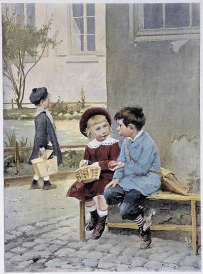 Serbest ticaret - Geoffroy tarafından “” Le Figaro Illustré”””de suluboya, Mayıs 1901 by Henri Jules Jean Geoffroy