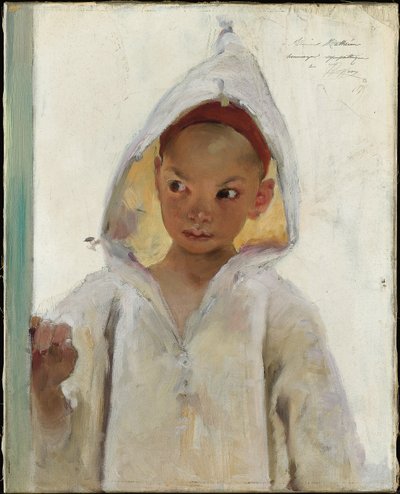 Burnous giyen genç bir çocuğun portresi by Henri Jules Jean Geoffroy