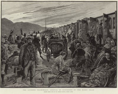 Lourdes Hac Yolculuğu (taş baskı) by Henri Lanos
