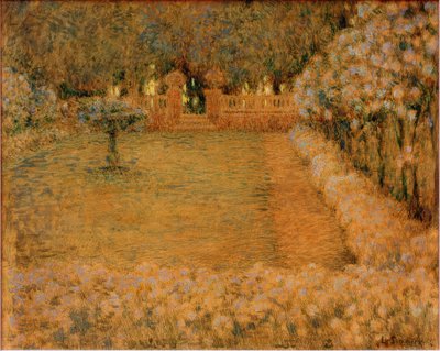 Gerberoy alacakaranlıkta beyaz bahçe by Henri Le Sidaner