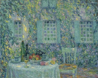 Masa. Yapraklardaki Güneş, Gerberoy, 1917 by Henri Le Sidaner