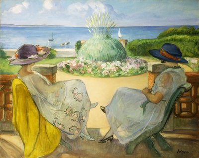 Deniz Kenarında Bir Terasta İki Genç Kadın; Deniz Önünde Bir Terasta İki Genç Kız, 1922 by Henri Lebasque