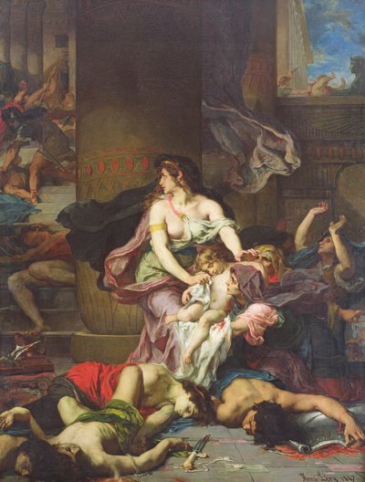 Joash Kraliyet Ailesinin Katliamından Kurtuldu, 1867 by Henri Leopold Levy