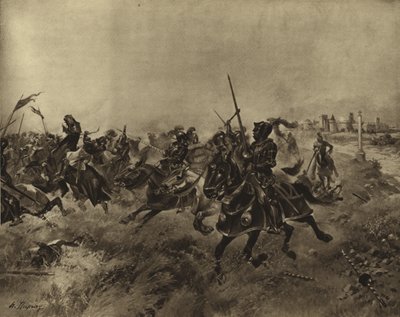 Spurs Savaşı, 1513 (gravür) by Henri Louis Dupray