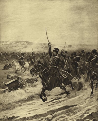 Hafif Tugay Hücumu, Balaclava Savaşı, 1854 (gravür) by Henri Louis Dupray
