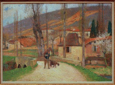 Köye giren köylü by Henri Martin