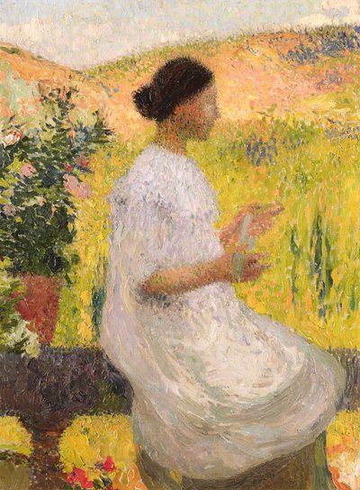 Mavi Elbise, 1917 by Henri Martin