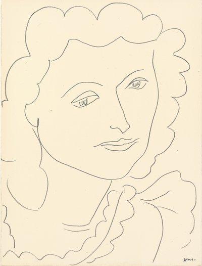 Büyük Baş (Lucienne) (kağıt üzerine kurşun kalem) by Henri Matisse