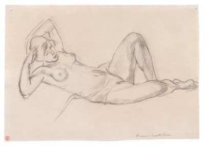 Dizlerini Kaldırmış Uzanmış Kadın Nü by Henri Matisse
