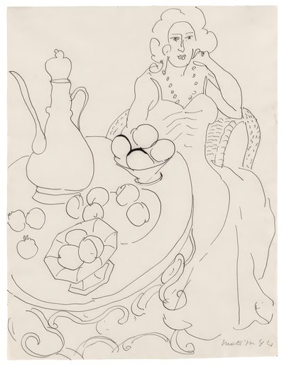 Servis Masasının Önünde Oturan Kadın by Henri Matisse