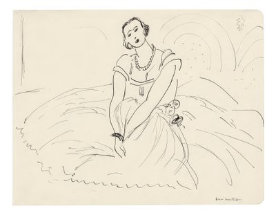 Tam Etekli Elbisesi ile Oturan Kadın by Henri Matisse