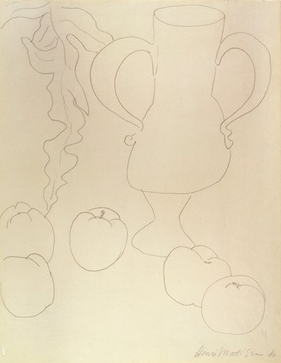 Sürahi ve Şeftalilerle Natürmort by Henri Matisse
