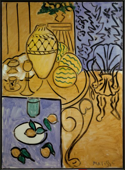 Sarı ve mavi iç mekan 1946 (tuval üzerine yağlıboya) by Henri Matisse