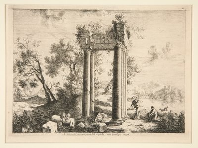 Tobias ve Melek ile Manzara by Henri Mauperche