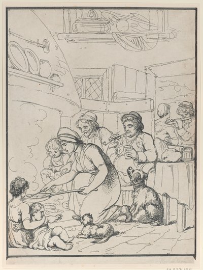 Kulübeler, şömineli, 1799. by Henri Merke