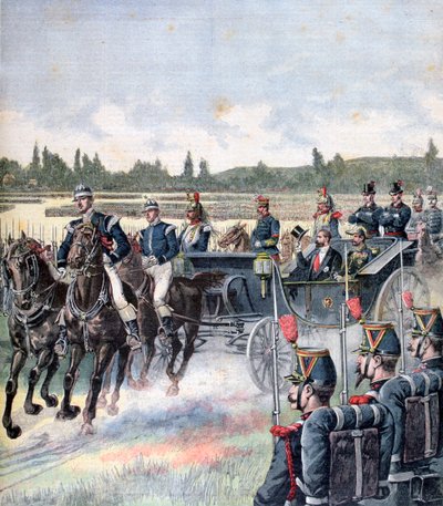Cumhurbaşkanının gelişi, askeri inceleme, 14 Temmuz 1891. by Henri Meyer
