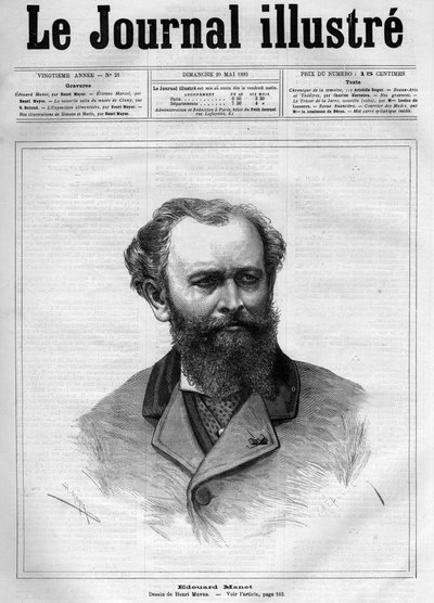 Edouard Manet (1832-1883), Fransız ressam - 1883 tarihli “The Illustrous Journal”ın kapak sayfası - Henri Meyer