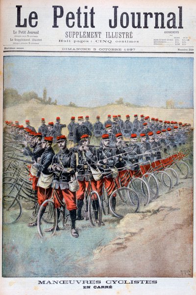Fransız Ordusu bisiklet kolordu manevralar üzerinde bir meydanda, Fransa, 1897 by Henri Meyer