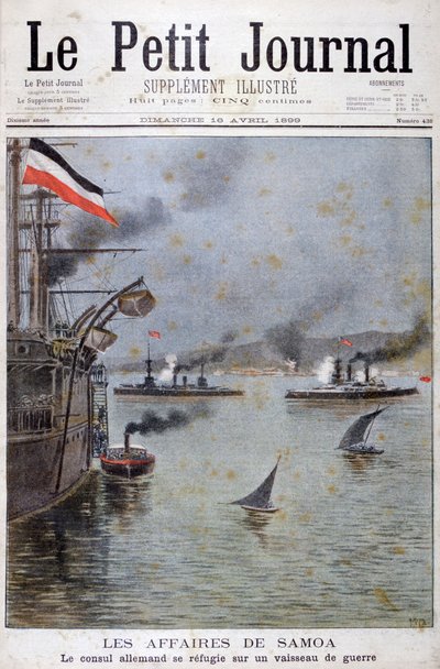 Alman konsolosu bir Alman savaş gemisine sığınıyor, 1899 by Henri Meyer