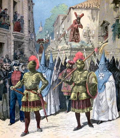 Hayırlı Cuma alayı, Kutsal Hafta, Sevilla, 1891 by Henri Meyer