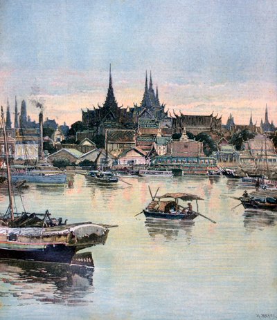 Bangkok manzarası, 1893 by Henri Meyer
