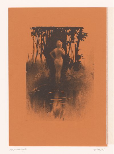 Doğada banyo yapan kadın by Henri Patrice Dillon