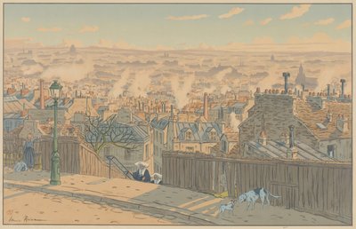 Paris Manzaraları: Montmartre'dan Paris manzarası by Henri Rivière