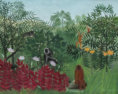 Maymunlarla Tropikal Orman, 1910. by Henri Rousseau