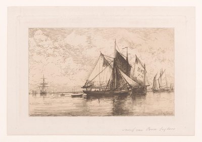 Sakin denizde balıkçı gemileri by Henri Seghers