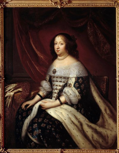 Fransa Kraliçesi Portresi Avusturya Anne (1601-1666) Tablosu Henri Testelin (1616-1695) 17. yüzyıl Özel koleksiyon by Henri Testelin