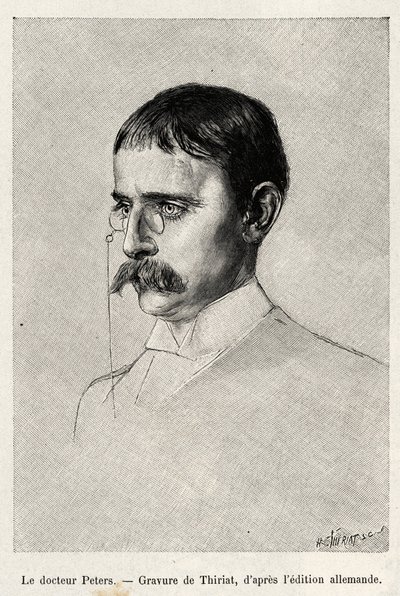 Carl Peters (1856-1918) Alman kaşif portresi. Doktor Peters (1856-1918) tarafından “Au secours d