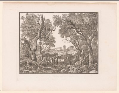 Arka planda bir şehir olan manzara by Henri Thomann