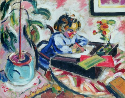küçük kız öğrenci by Henri Victor Gabriel Le Fauconnier