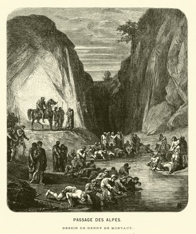 Alpleri Geçmek (gravür) by Henri de (after) Montaut