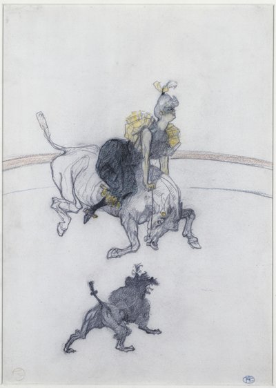 Sirkte: Selam (Au Circque: Le Salut) 1899 (kalem, tebeşir ve kağıt üzerine renkli mum boya) by Henri de Toulouse Lautrec